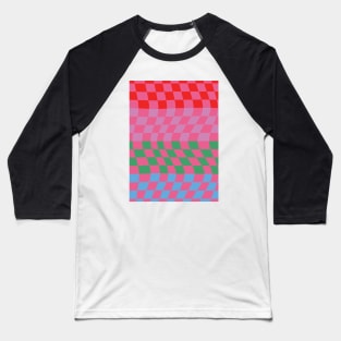 Colorful Checkerboard Pattern 5 Baseball T-Shirt